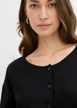 Chaqueta de punto fino con cuello redondo