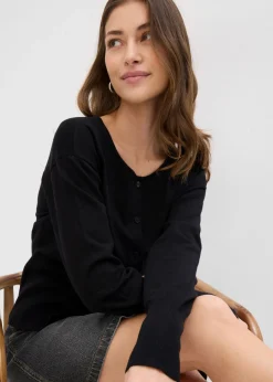 Chaqueta de punto fino con cuello redondo