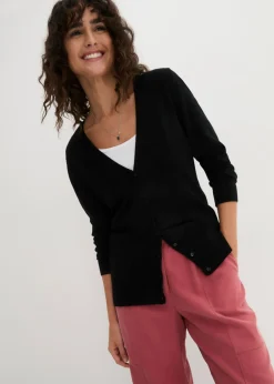 Chaqueta de punto fino con botones