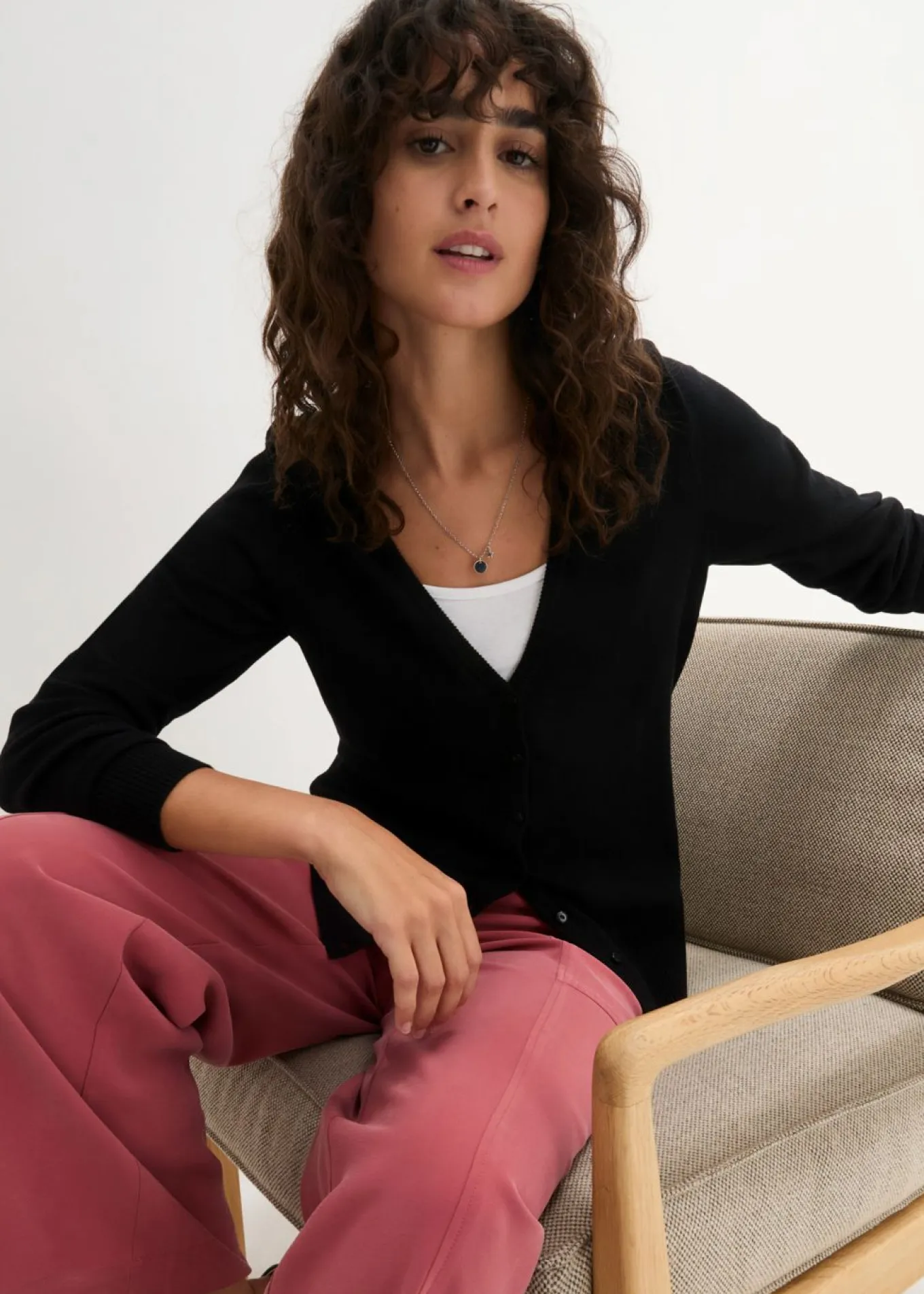 Chaqueta de punto fino con botones