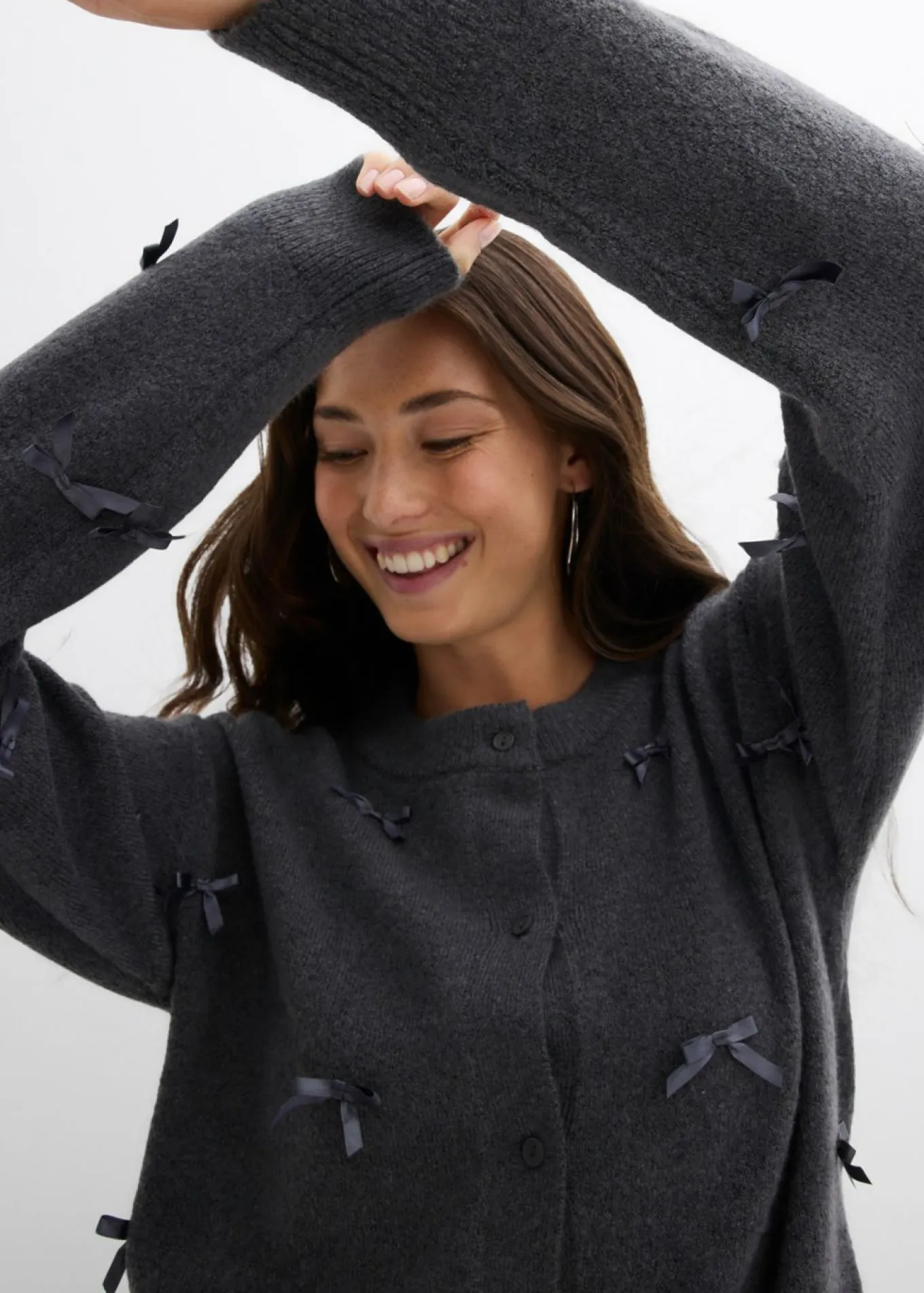 Chaqueta de punto fino con lazos