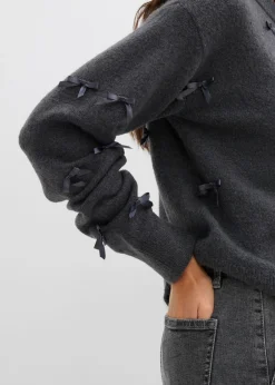 Chaqueta de punto fino con lazos