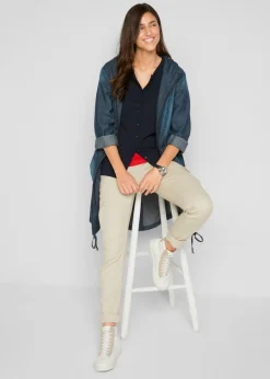 Chaqueta de punto fino con algodón reciclado