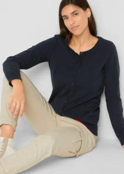 Chaqueta de punto fino con algodón reciclado