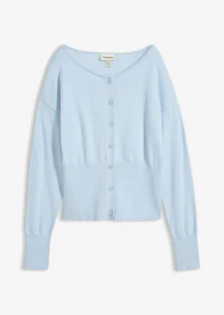 Chaqueta de punto fino con cuello redondo