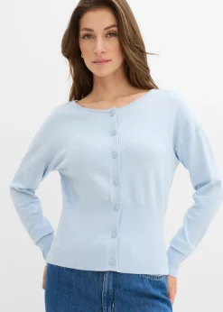 Chaqueta de punto fino con cuello redondo