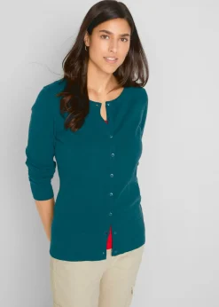 Chaqueta de punto fino con algodón reciclado