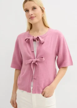 Chaqueta de punto fino con lazo