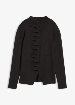 Chaqueta de punto fino de mezcla de viscosa suave
