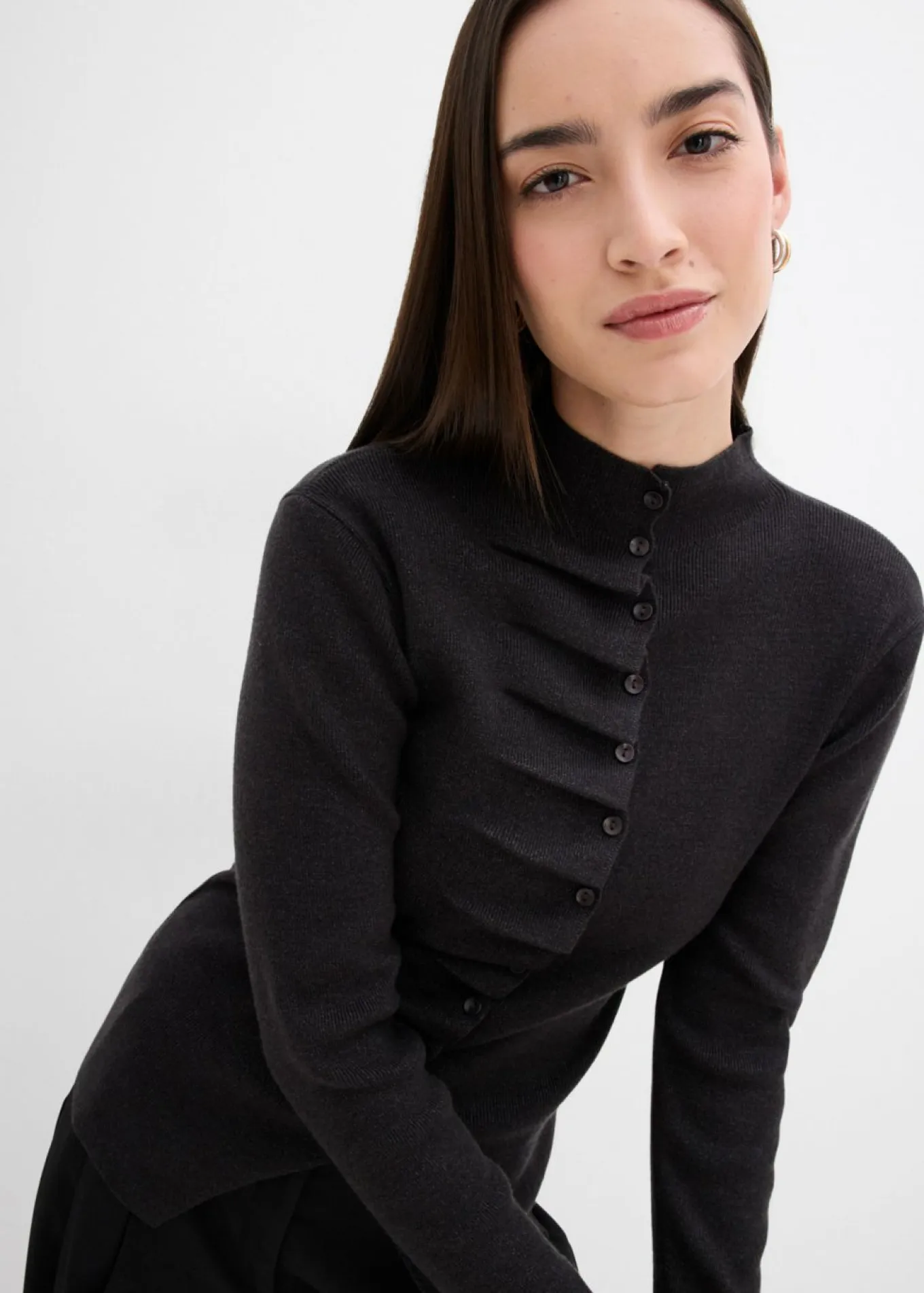 Chaqueta de punto fino de mezcla de viscosa suave