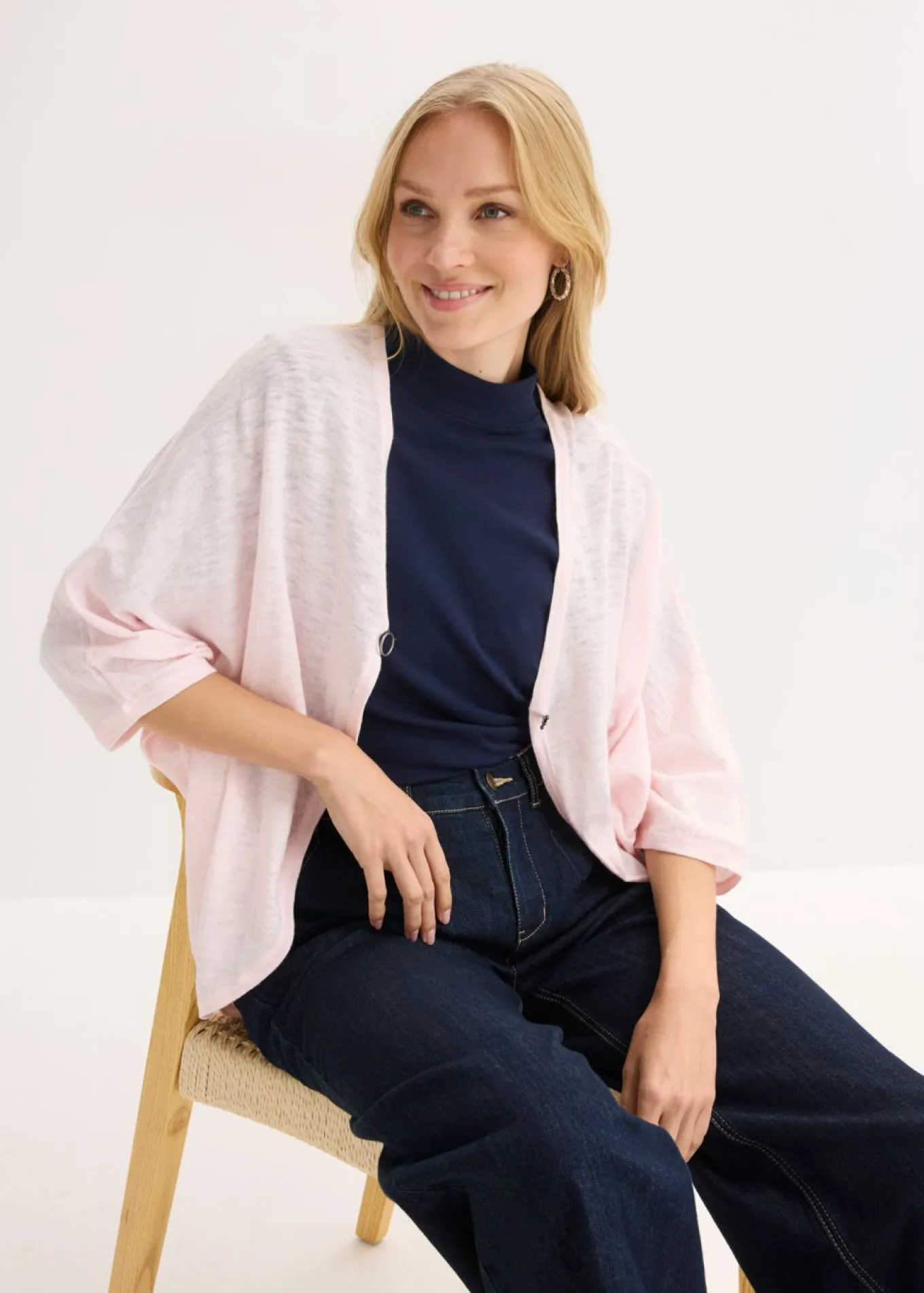Chaqueta de punto fino de algodón puro