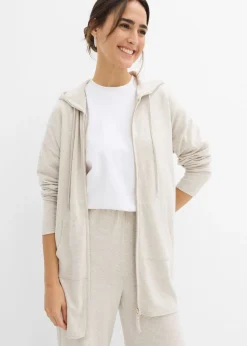 Chaqueta de punto fino de mezcla de viscosa con aspecto de punto