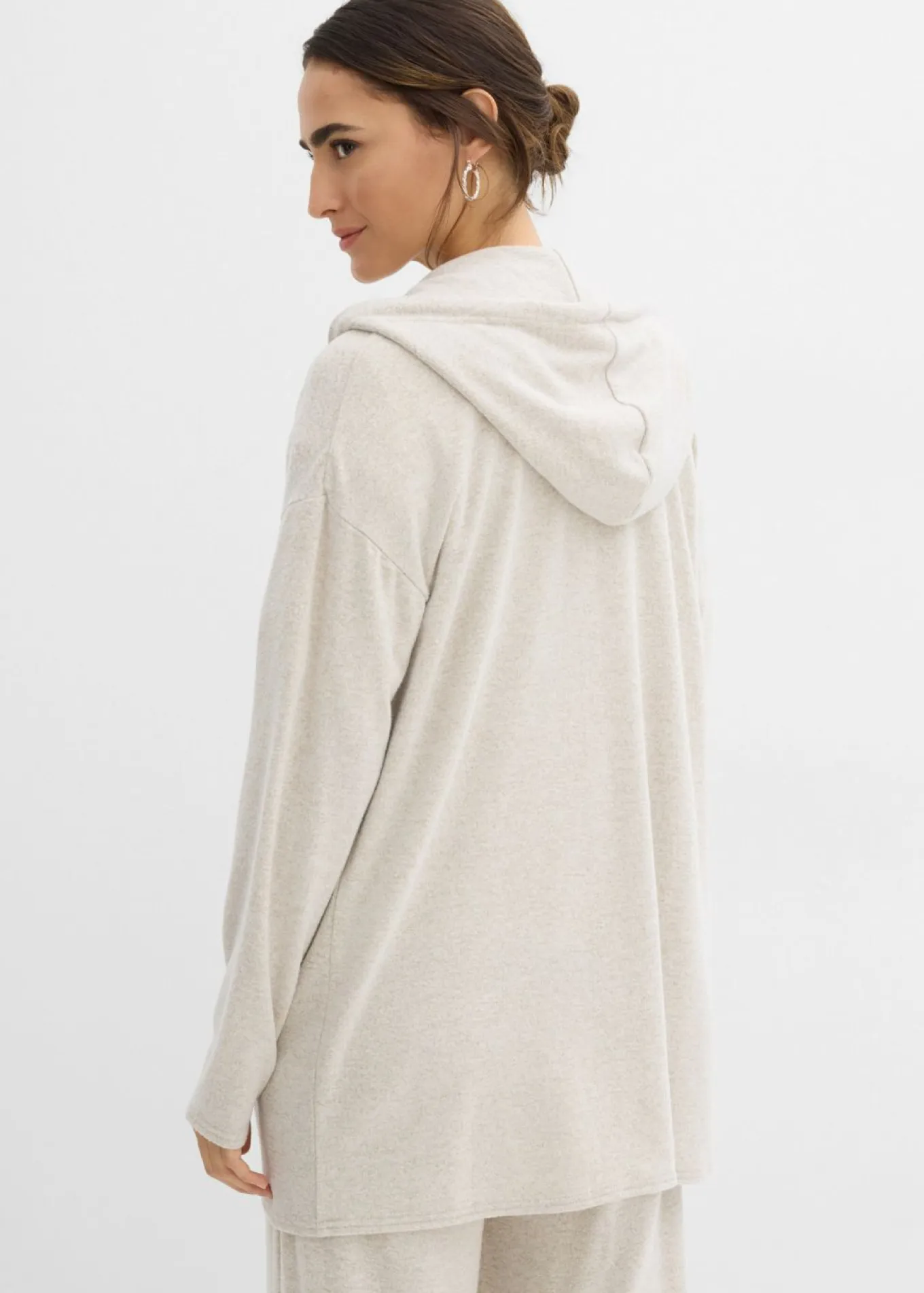 Chaqueta de punto fino de mezcla de viscosa con aspecto de punto