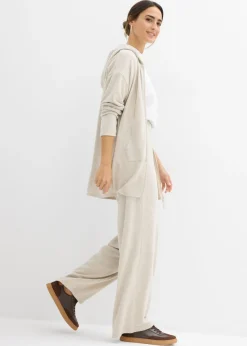 Chaqueta de punto fino de mezcla de viscosa con aspecto de punto