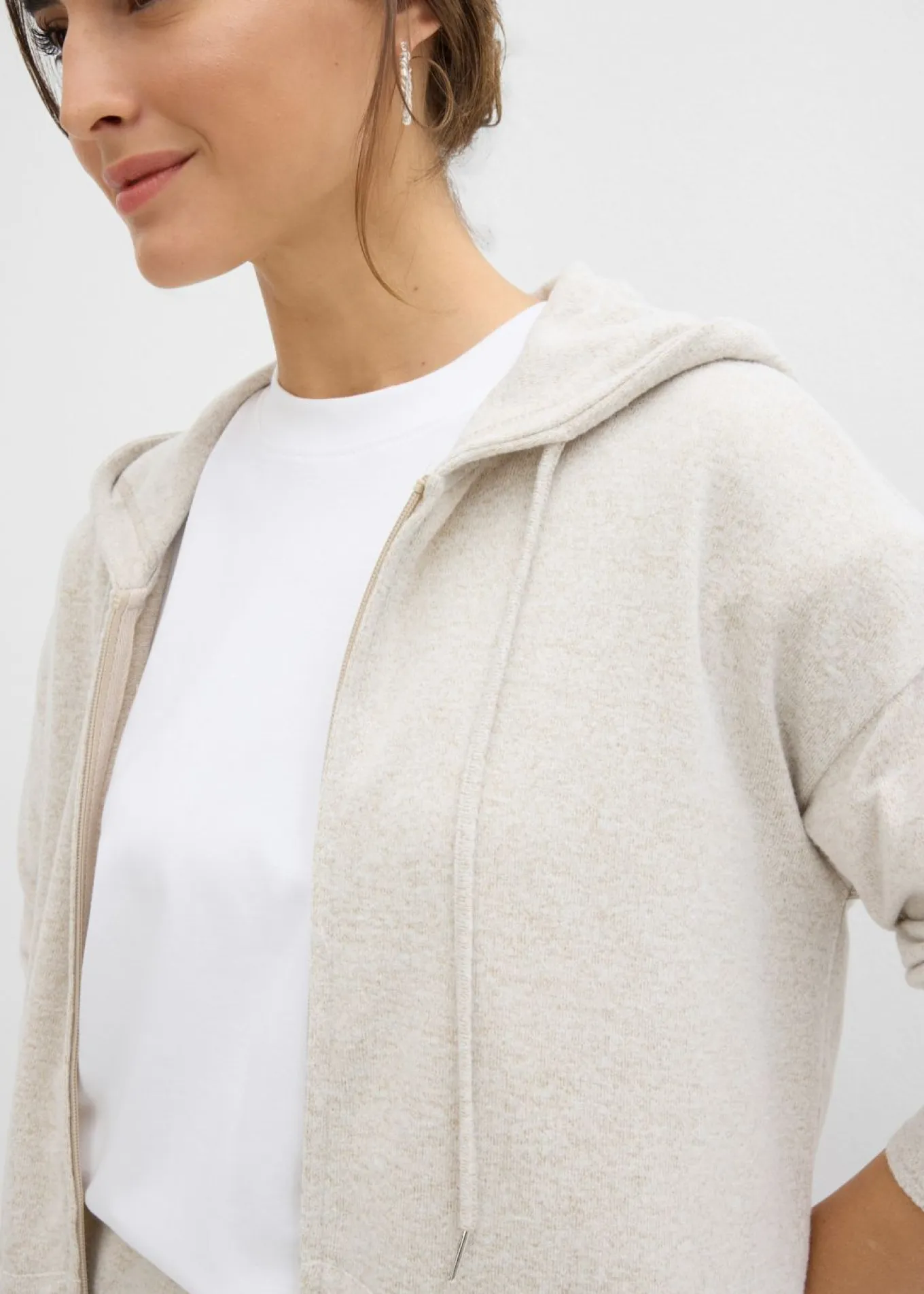 Chaqueta de punto fino de mezcla de viscosa con aspecto de punto