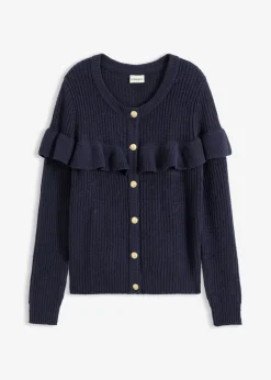 Chaqueta de punto fino de mezcla de algodón