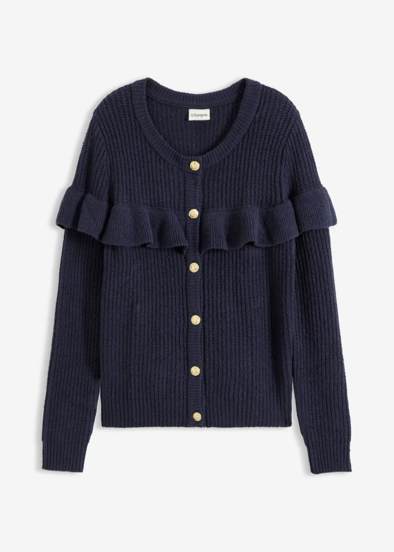 Chaqueta de punto fino de mezcla de algodón