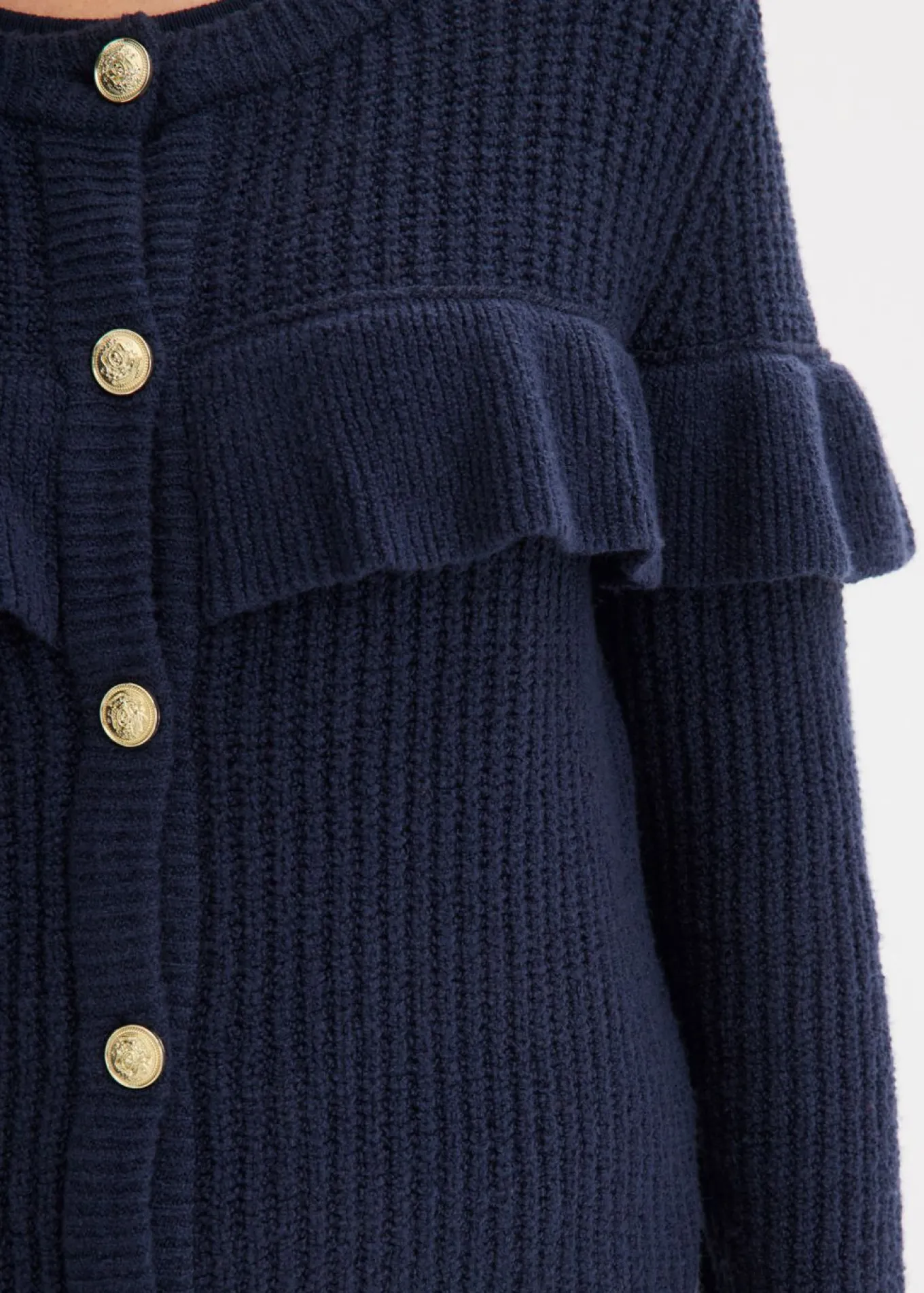 Chaqueta de punto fino de mezcla de algodón