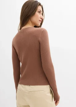 Chaqueta de punto fino de mezcla de viscosa suave