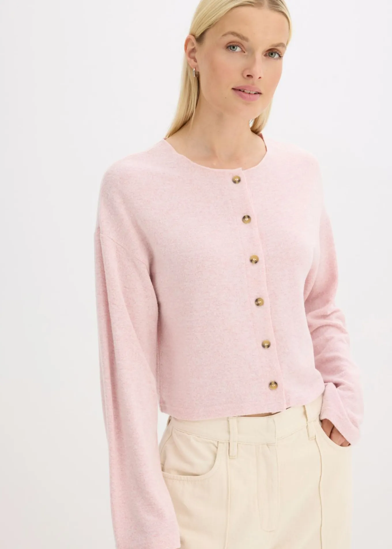 Chaqueta de punto fino de canalé