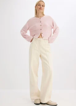 Chaqueta de punto fino de canalé