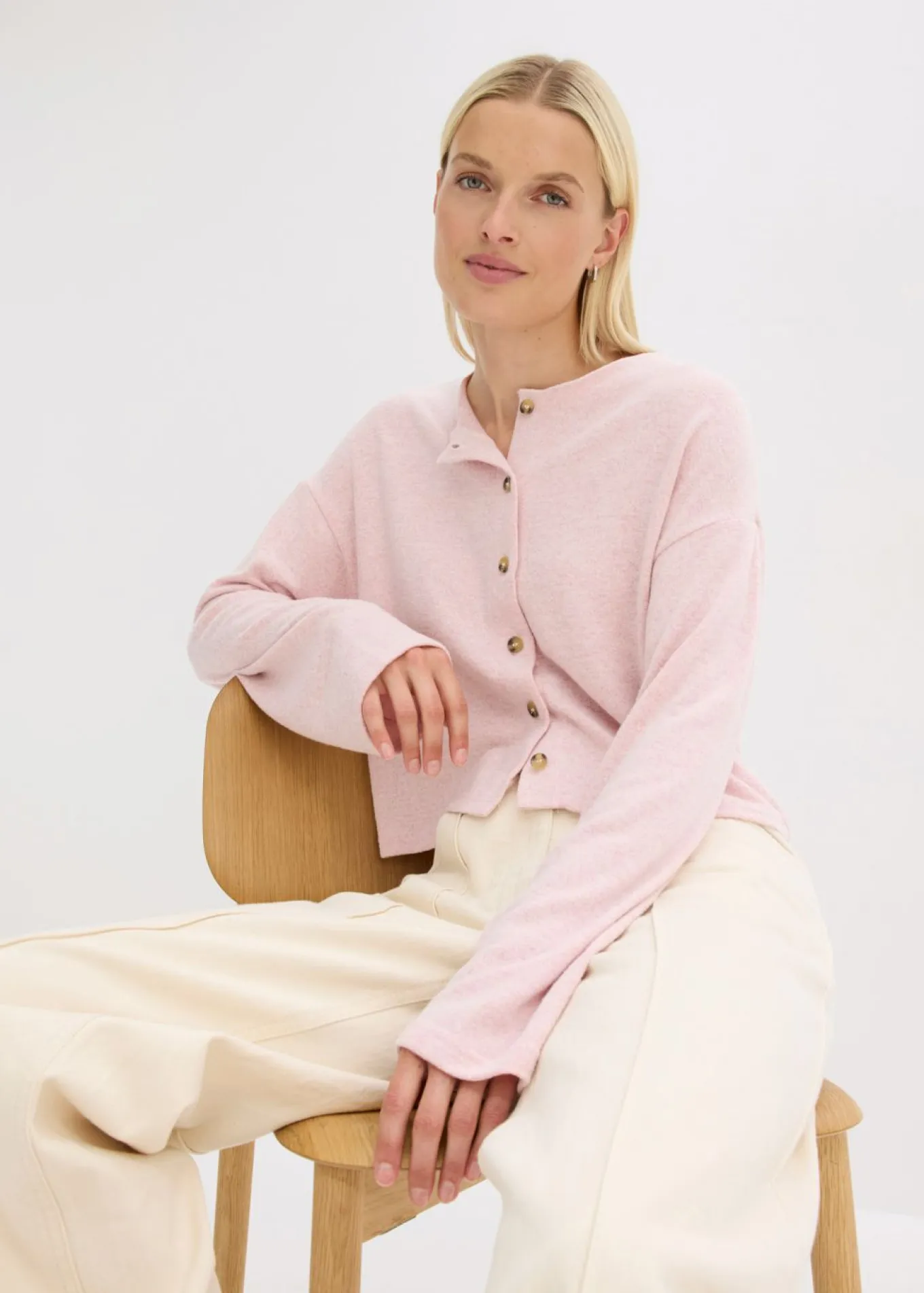 Chaqueta de punto fino de canalé