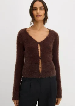 Chaqueta de punto fino de hilo suave