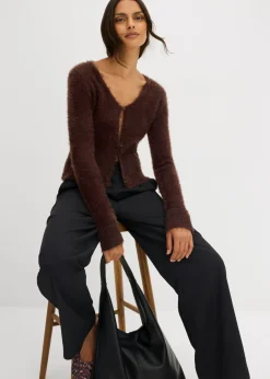 Chaqueta de punto fino de hilo suave