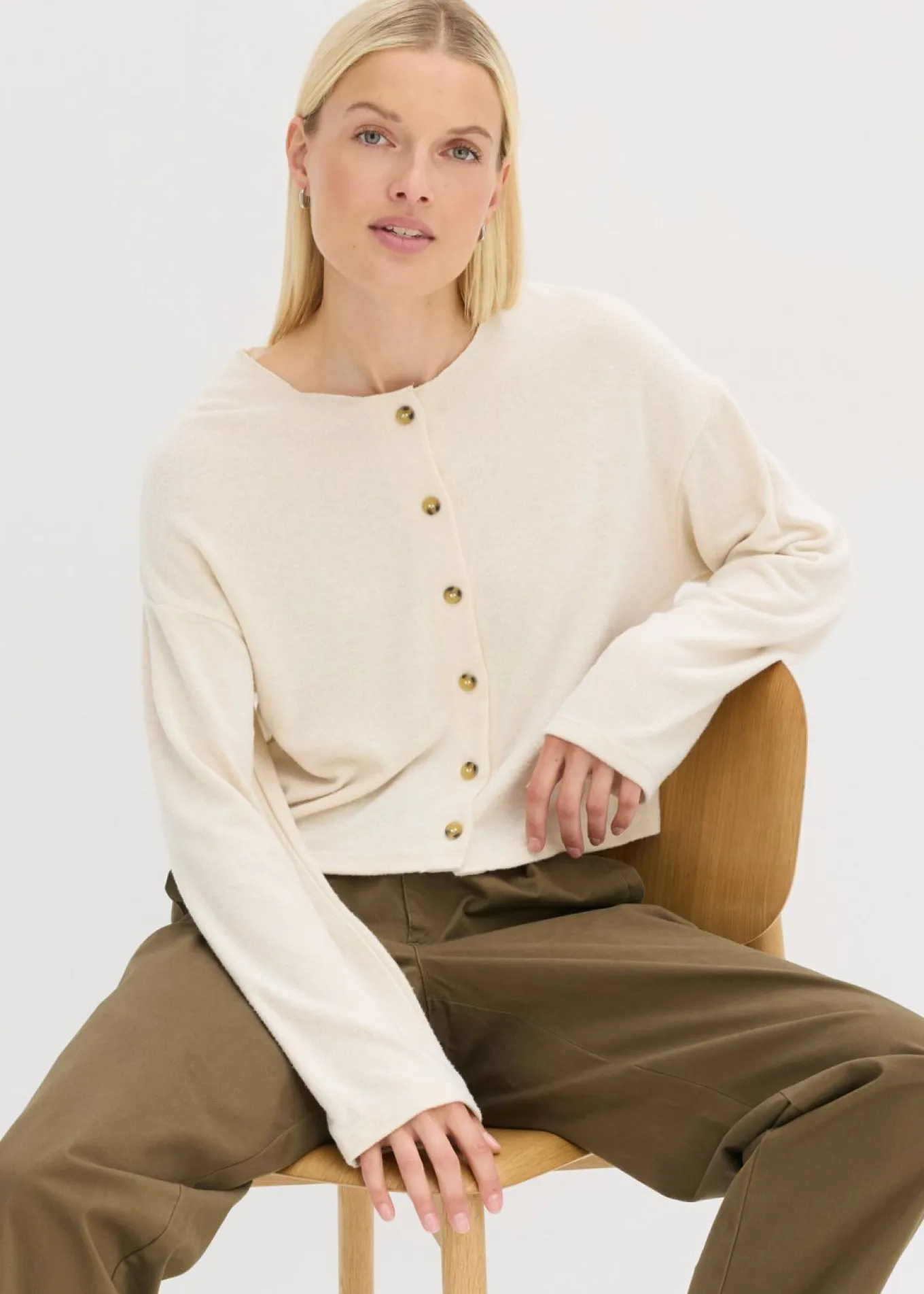 Chaqueta de punto fino de canalé