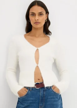 Chaqueta de punto fino de hilo suave