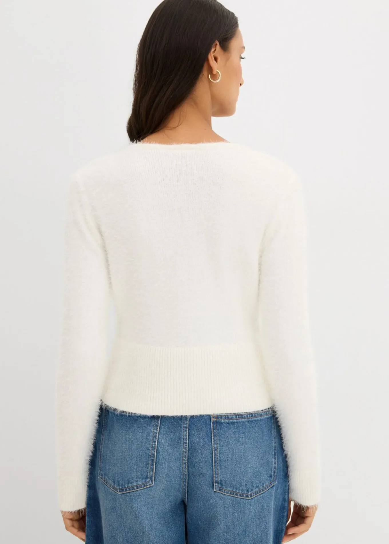 Chaqueta de punto fino de hilo suave