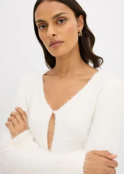 Chaqueta de punto fino de hilo suave