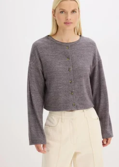 Chaqueta de punto fino de canalé