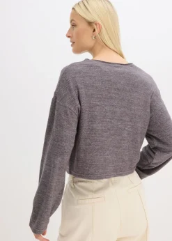 Chaqueta de punto fino de canalé