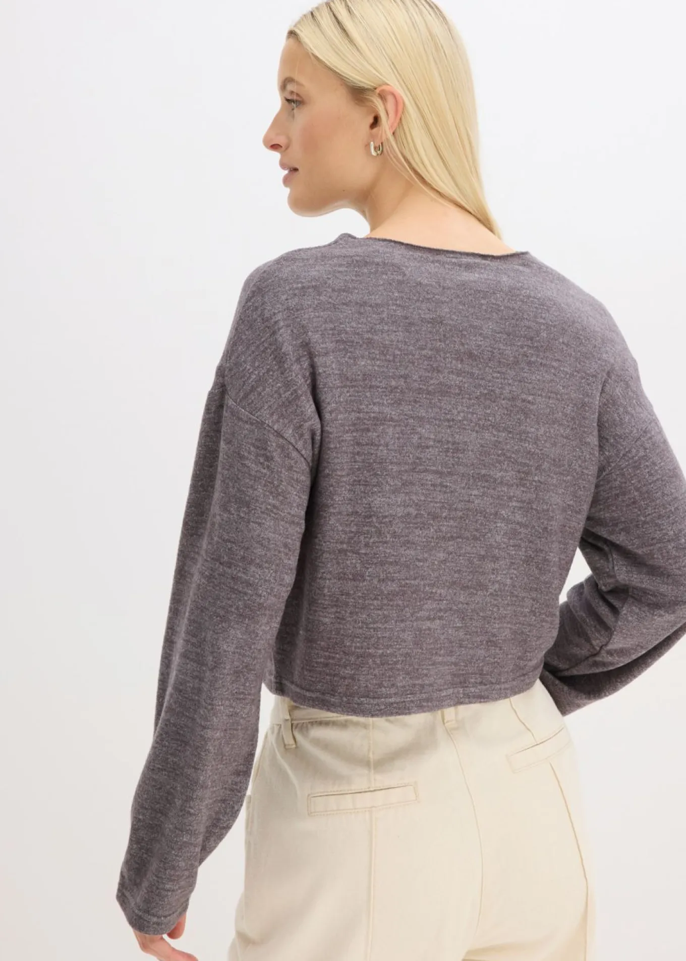 Chaqueta de punto fino de canalé