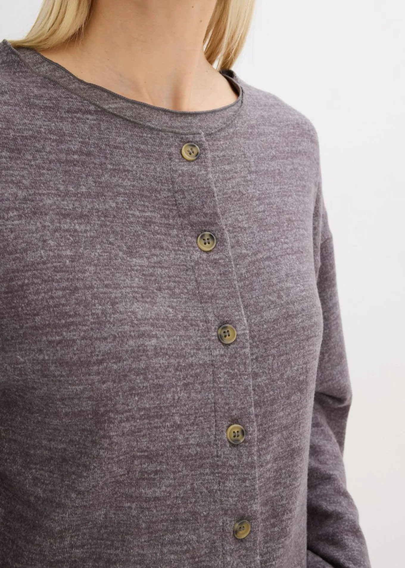 Chaqueta de punto fino de canalé