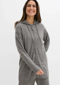 Chaqueta de punto fino de mezcla de viscosa con aspecto de punto