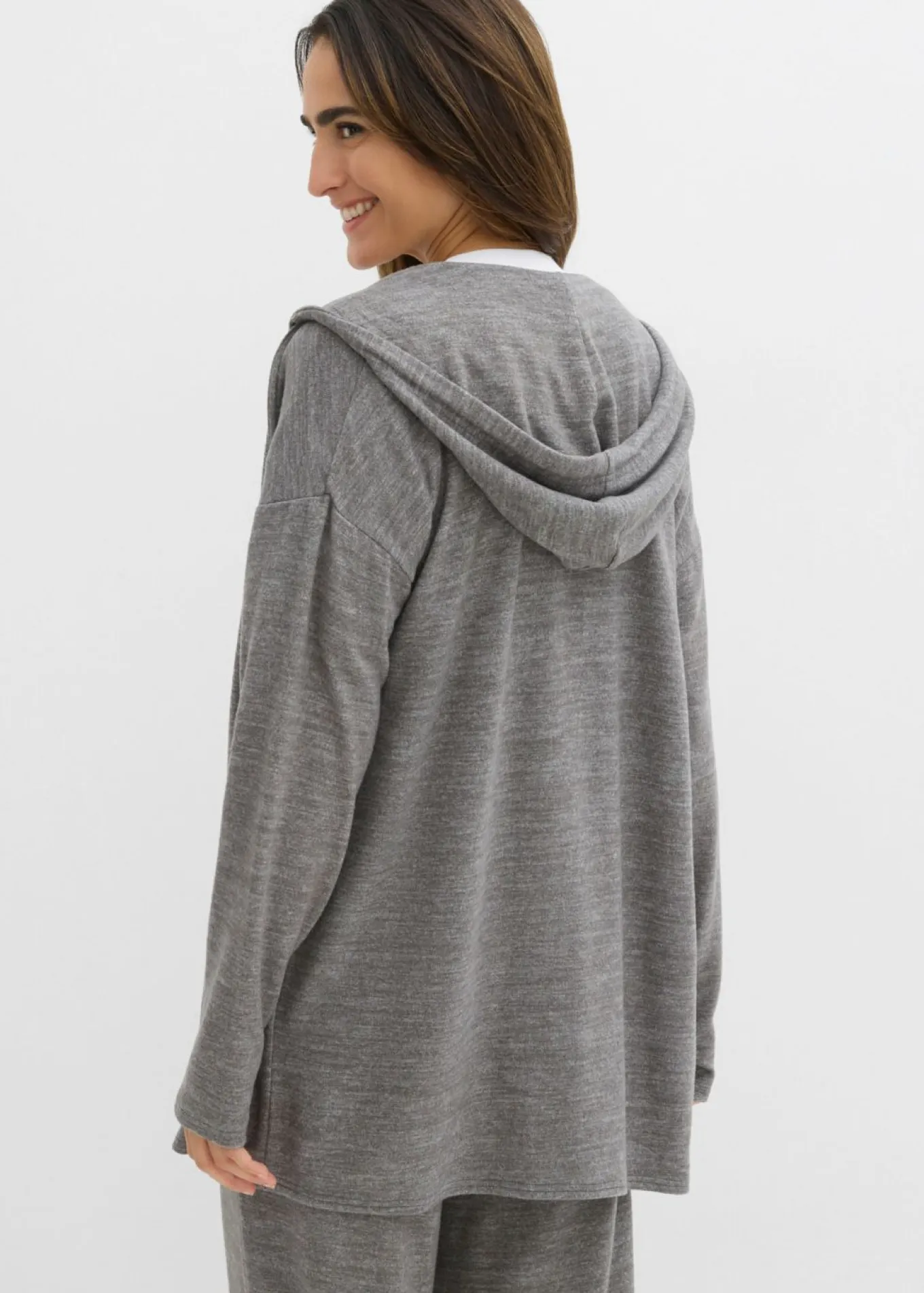 Chaqueta de punto fino de mezcla de viscosa con aspecto de punto