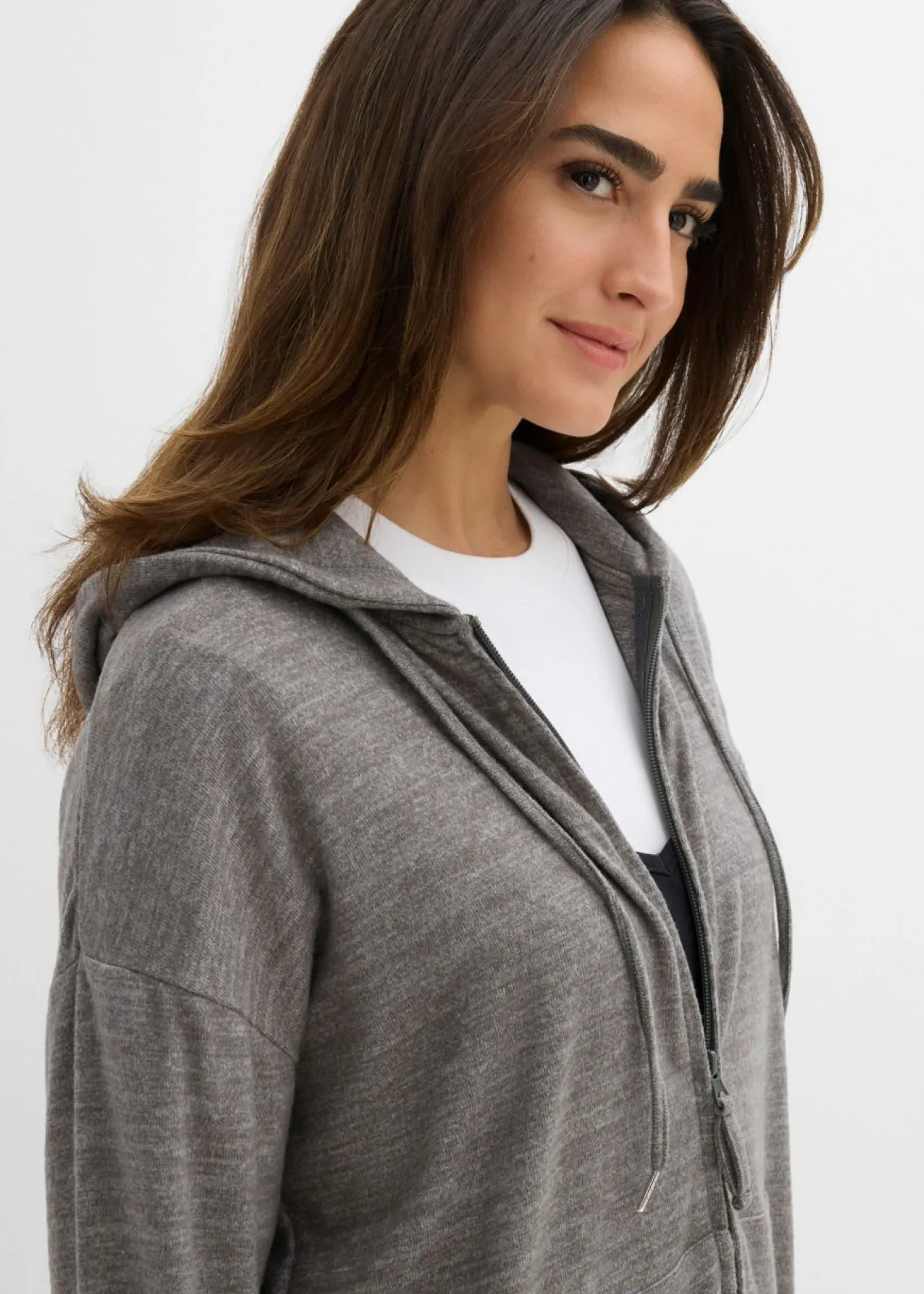 Chaqueta de punto fino de mezcla de viscosa con aspecto de punto