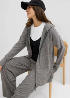 Chaqueta de punto fino de mezcla de viscosa con aspecto de punto