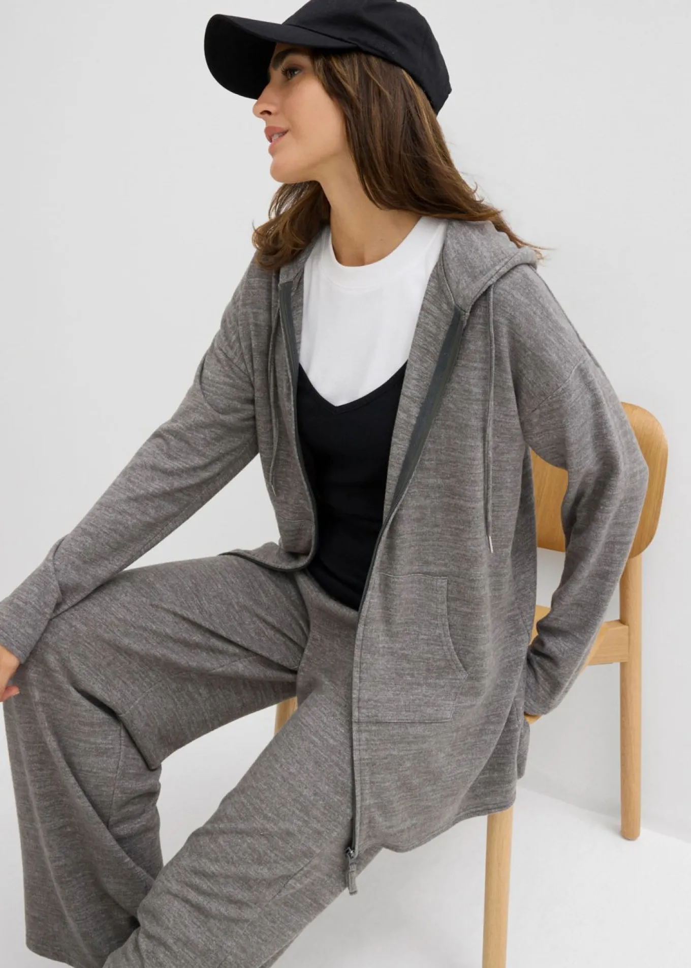 Chaqueta de punto fino de mezcla de viscosa con aspecto de punto