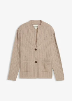 Chaqueta de punto fino de canalé
