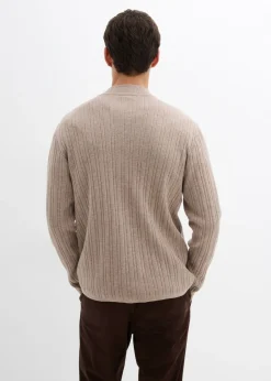 Chaqueta de punto fino de canalé