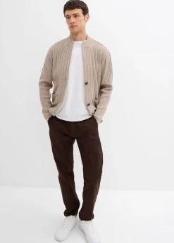 Chaqueta de punto fino de canalé