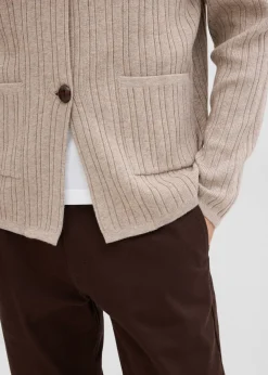 Chaqueta de punto fino de canalé