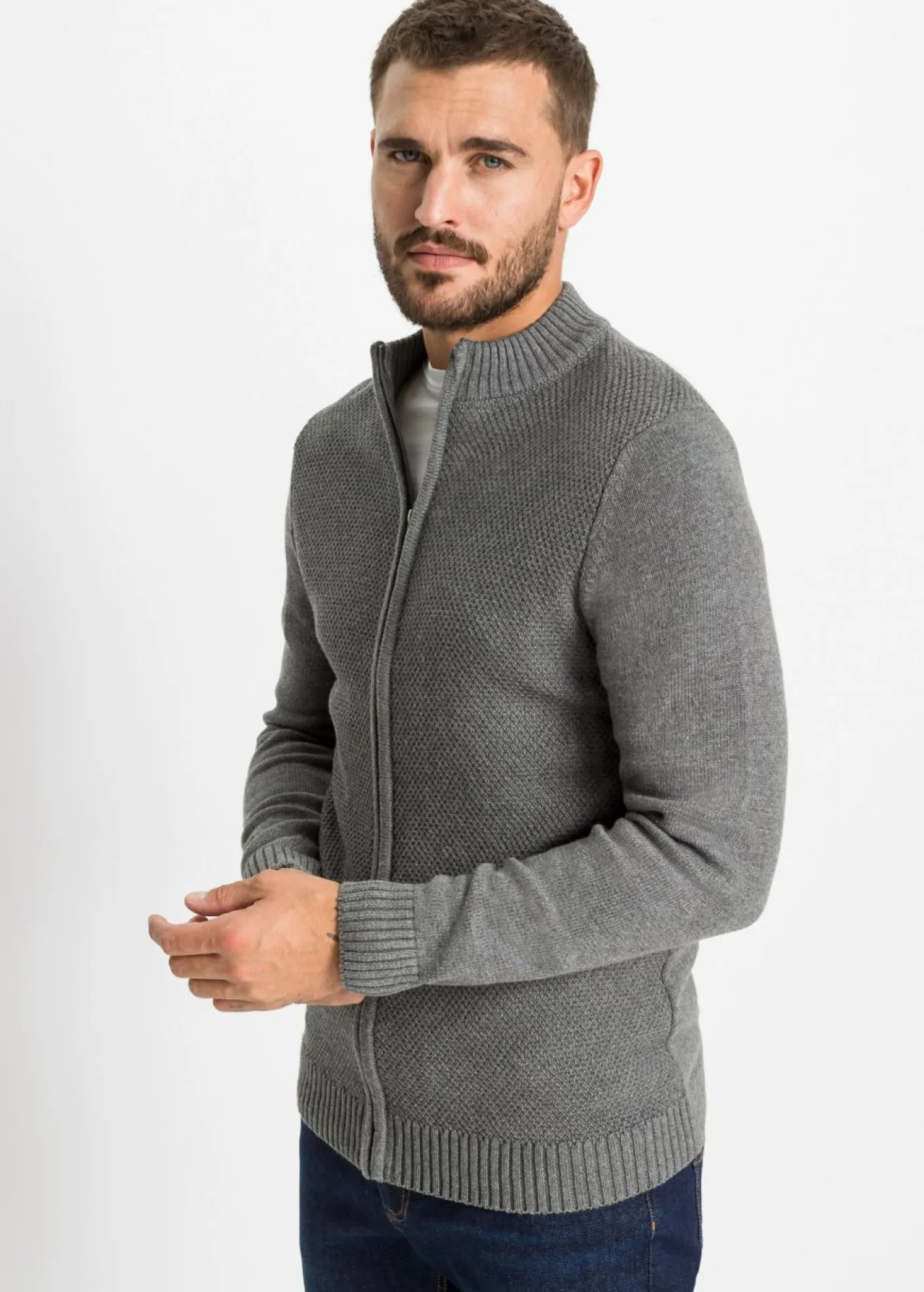 Chaqueta de punto fino de algodón puro