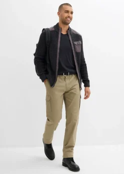 Chaqueta de punto grueso con estructura de barquillo y práctico bolsillo en el pecho