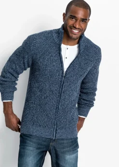 Chaqueta de punto grueso con capucha de suave mezcla de algodón