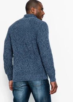 Chaqueta de punto grueso con capucha de suave mezcla de algodón