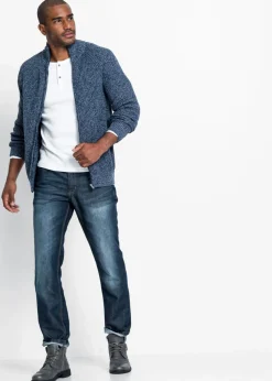 Chaqueta de punto grueso con capucha de suave mezcla de algodón